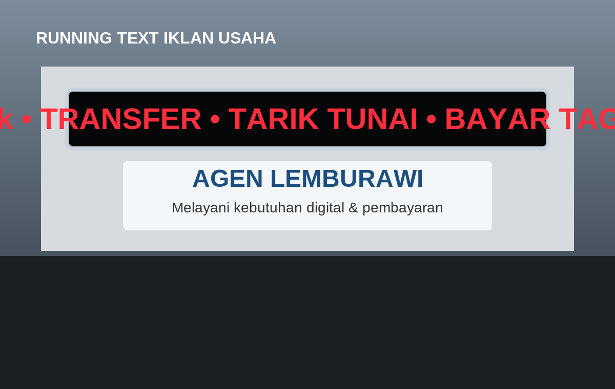 Contoh running text LED untuk toko dan usaha
