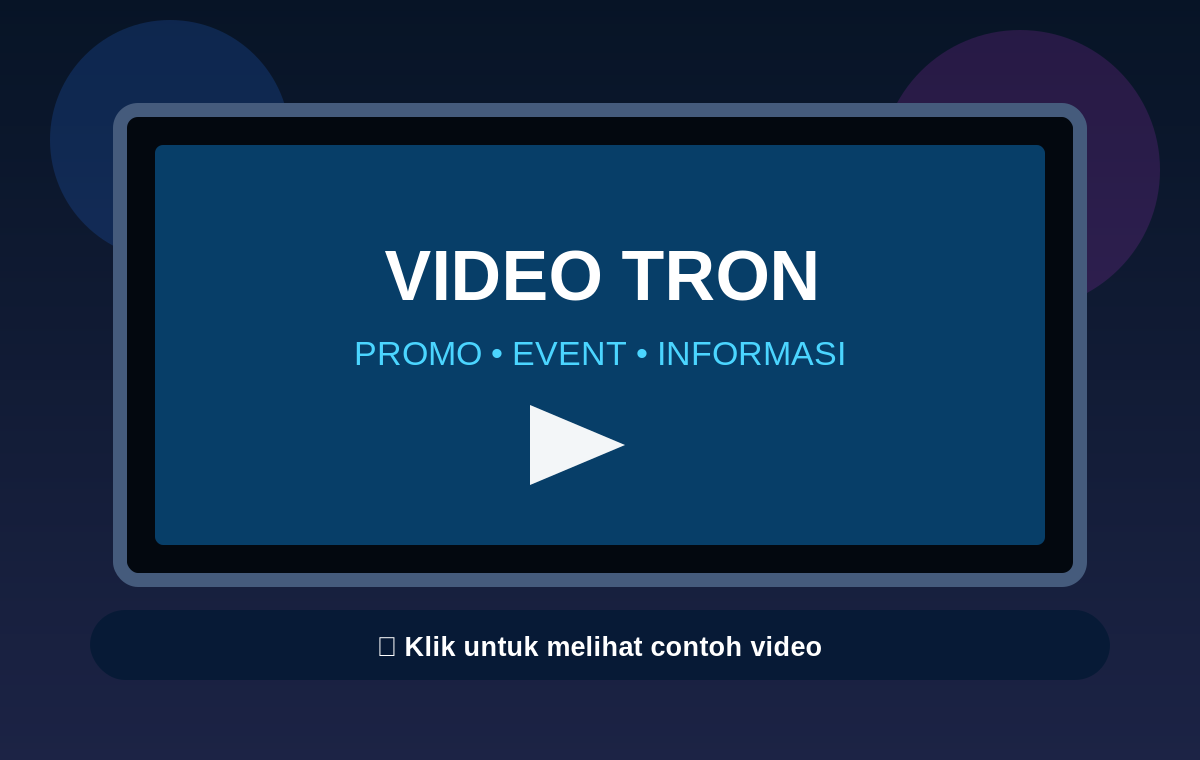 Contoh videotron LED untuk event dan media promosi